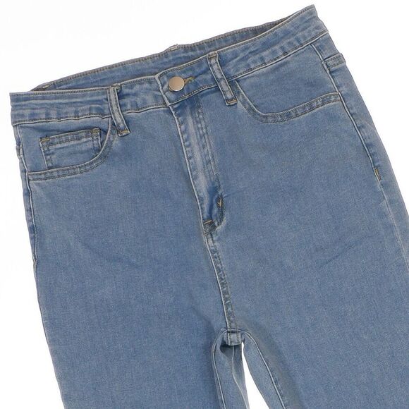 Shein Jeans Womens M Super High Rise Skinny Blue Denim Stretch Measures 28 x 27 - Picture 5 of 10